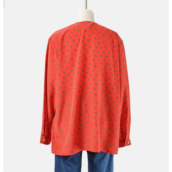 Plus Size Vintage 80s Pendleton Red Paisley Blouse size 2X - Picture 3 of 7